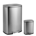Rectangular 13-Gallon Stainless Steel Trash Can with Soft-Close Lid Z6786