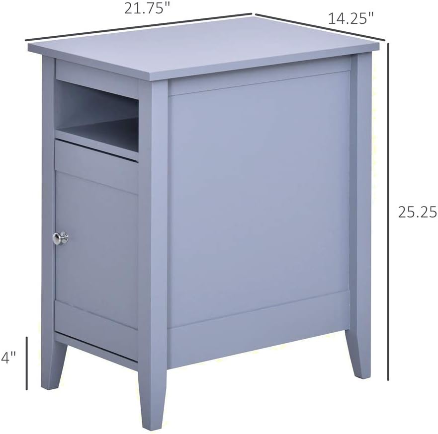 Grey End Table Cabinet Pack of 2 G99319