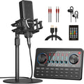 Podcast Equipment Bundle Audio Interface with DJ Mixer Sound Card K48525