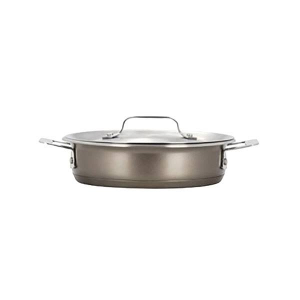 1 Quart 24 oz Hotstone Taupe Round Casserole with Lid V843