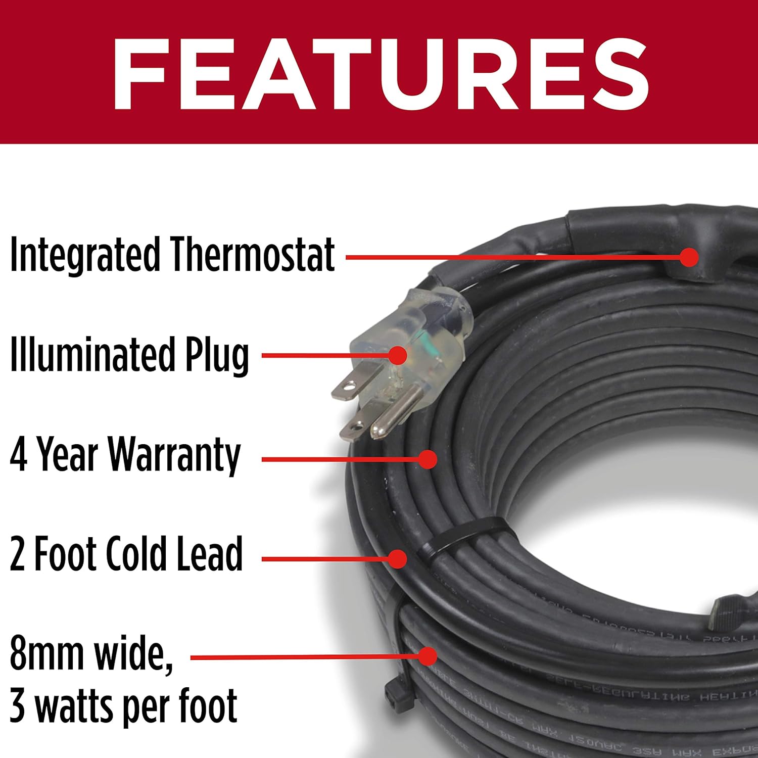 40 feet Self-Regulating Heat Cable, 120 volt L653