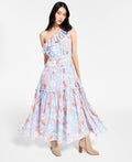 Cotton Ruffled One-Shoulder Maxi Dress Z807