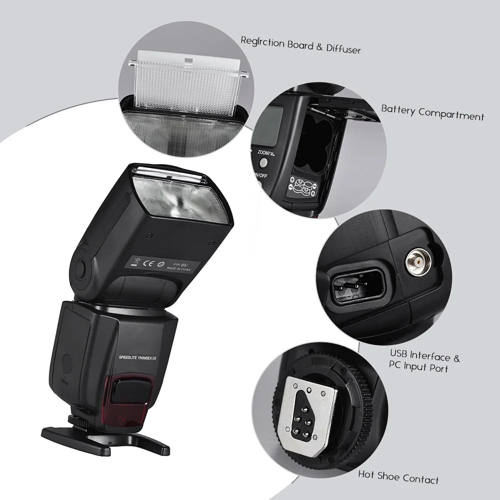 Wireless TTL Slave Flash Speedlite GN58 for DSLR E8286
