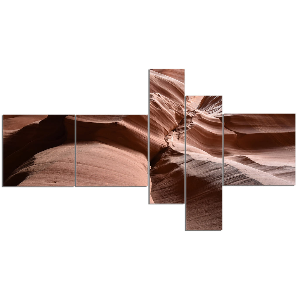 Dark Upper Antelope Canyon Landscape Photography Canvas Print 60 in. wide x 32 in. high 5 panels C123716