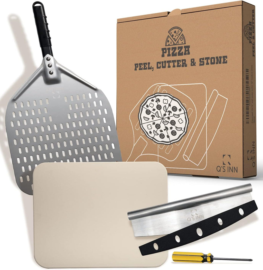 Perforated Pizza Peel 12x14 Inch Anodized Aluminum Pizza Paddle, Pack of 2 L7627