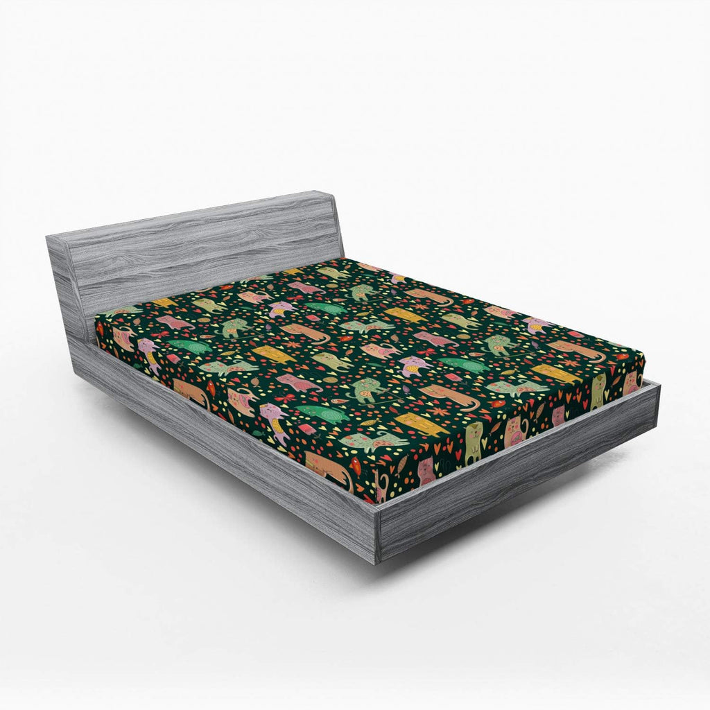 Charcoal Yellow Queen Size Fitted Sheet F861644
