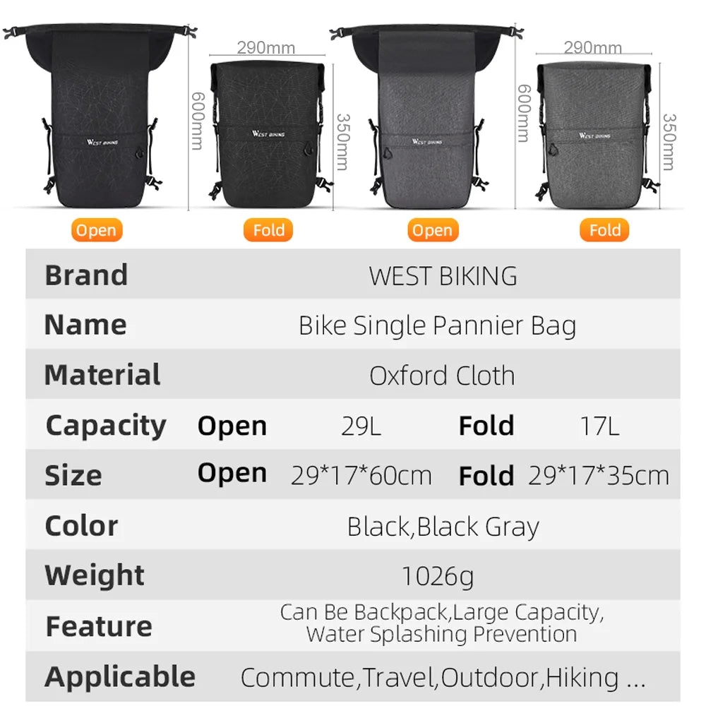 Expandable Bike Rear Storage Bag K50615