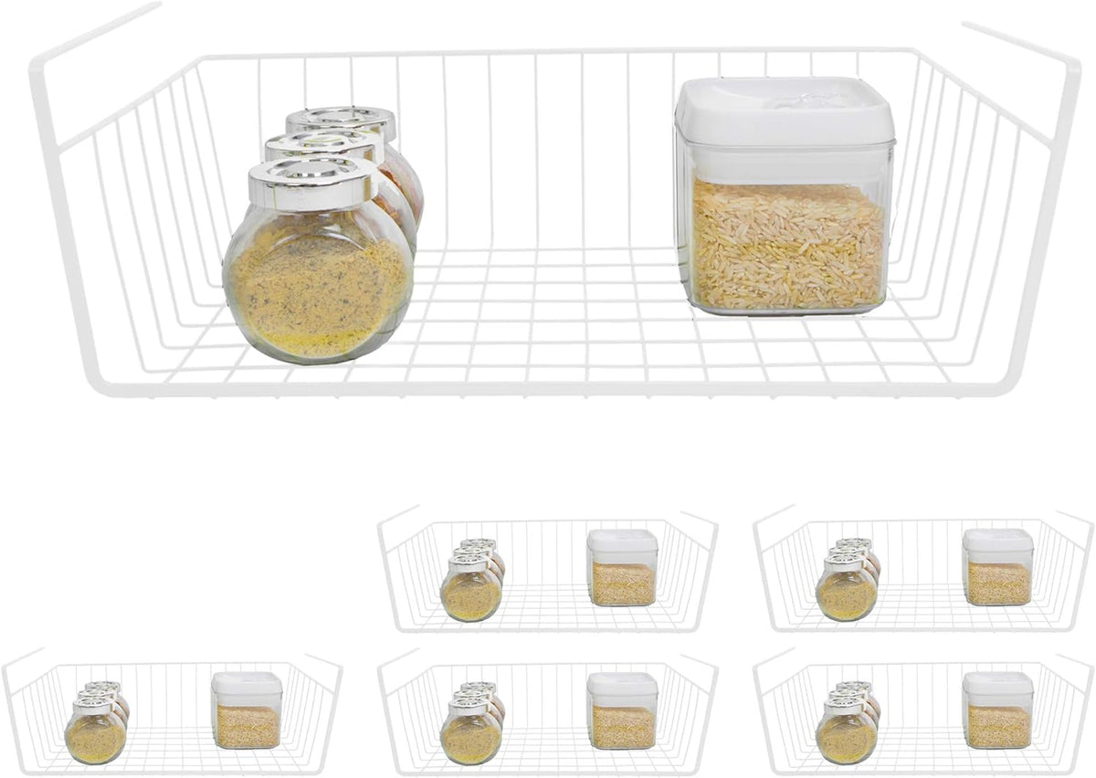 Undershelf Storage Basket Set of 6 Steel Wire Bronze Y849102
