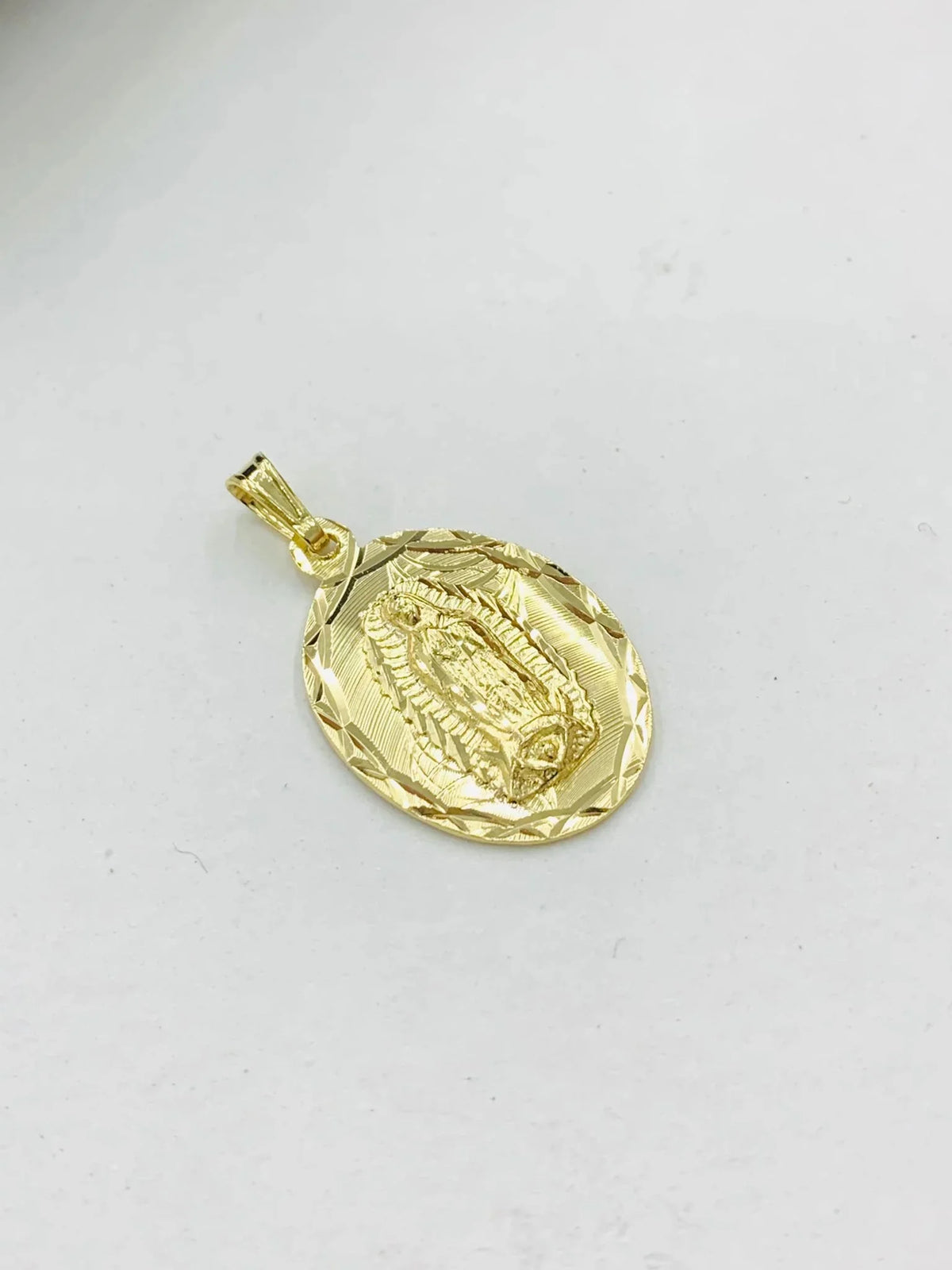 14K Gold Filled Virgen de Guadalupe Necklace Pendant 26x18mm 20" S867155