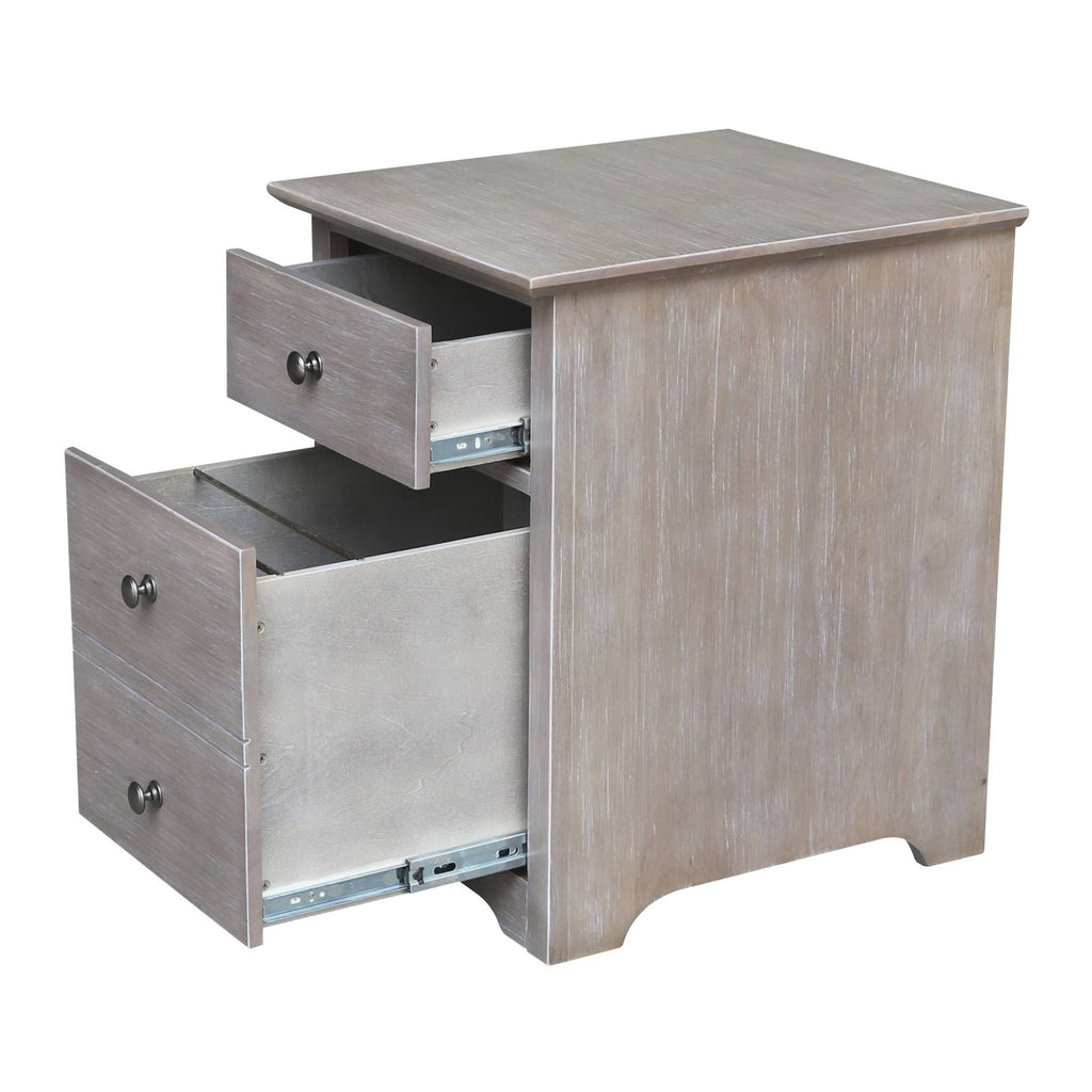 Washed Gray Taupe Two Drawer File Cabinet J971788