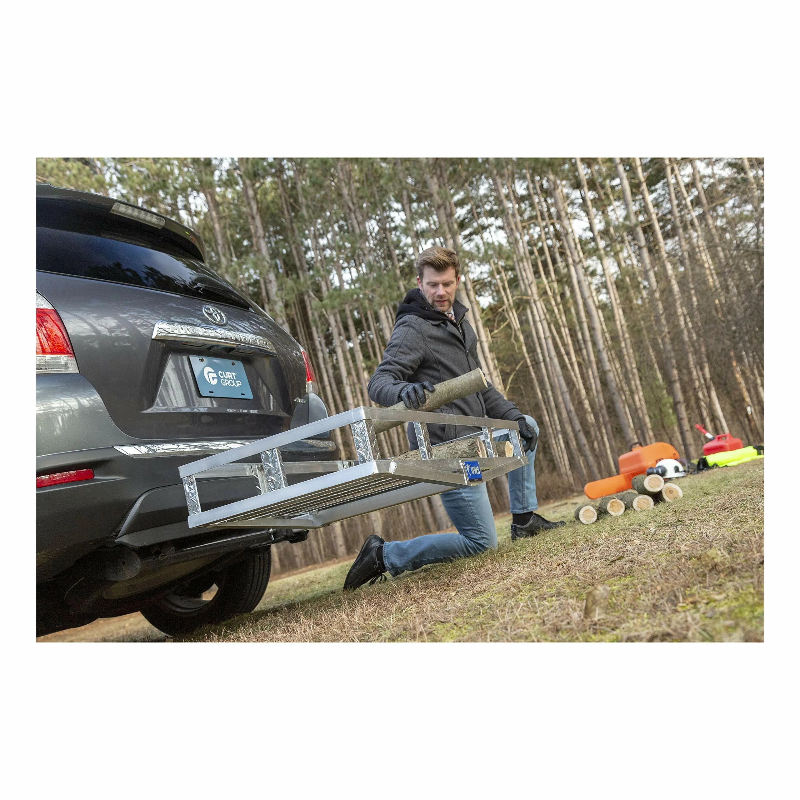 Polished Diamond Plate Aluminum Hitch Mount Carrier 51in x 23in 500lb Capacity I61592