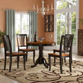 Solid Wood Dining Set Cherry Black 5 Pieces R71351