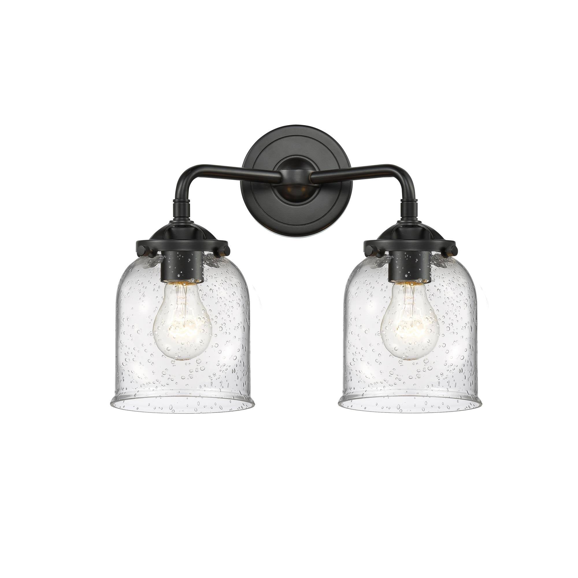 13 inch 2 Light Bath Vanity Oil Rubbed Bronze with Seedy Glass O1608