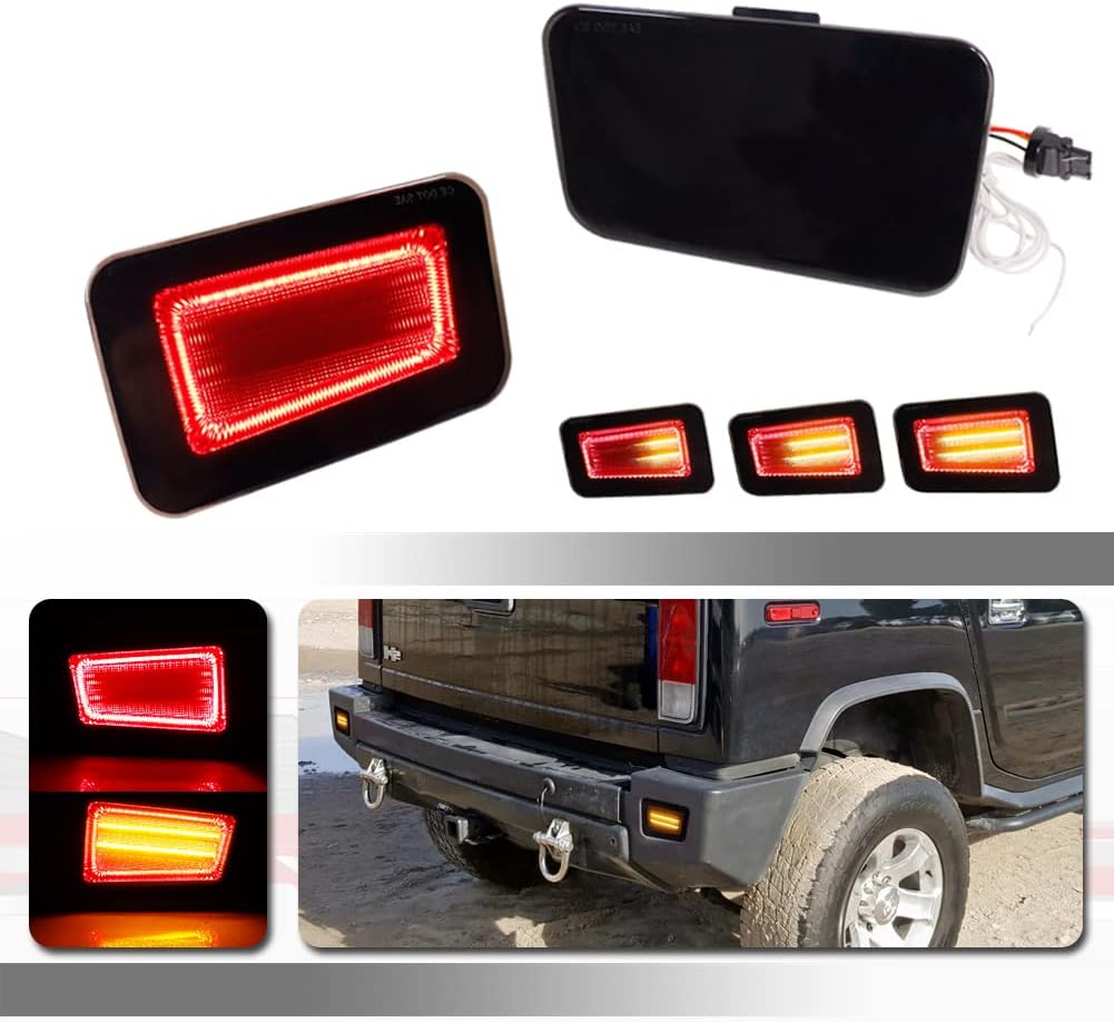 Red Lens Rear Bumper Reflectors Tail Light Housings Pack of 2 P3717