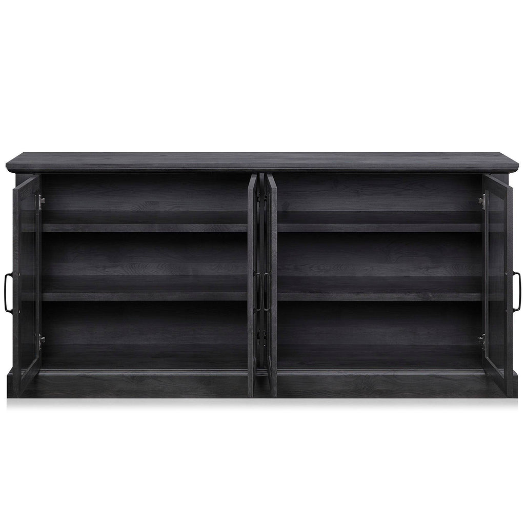 Rustic Grey 4 Door Wood Sideboard Cabinet U764