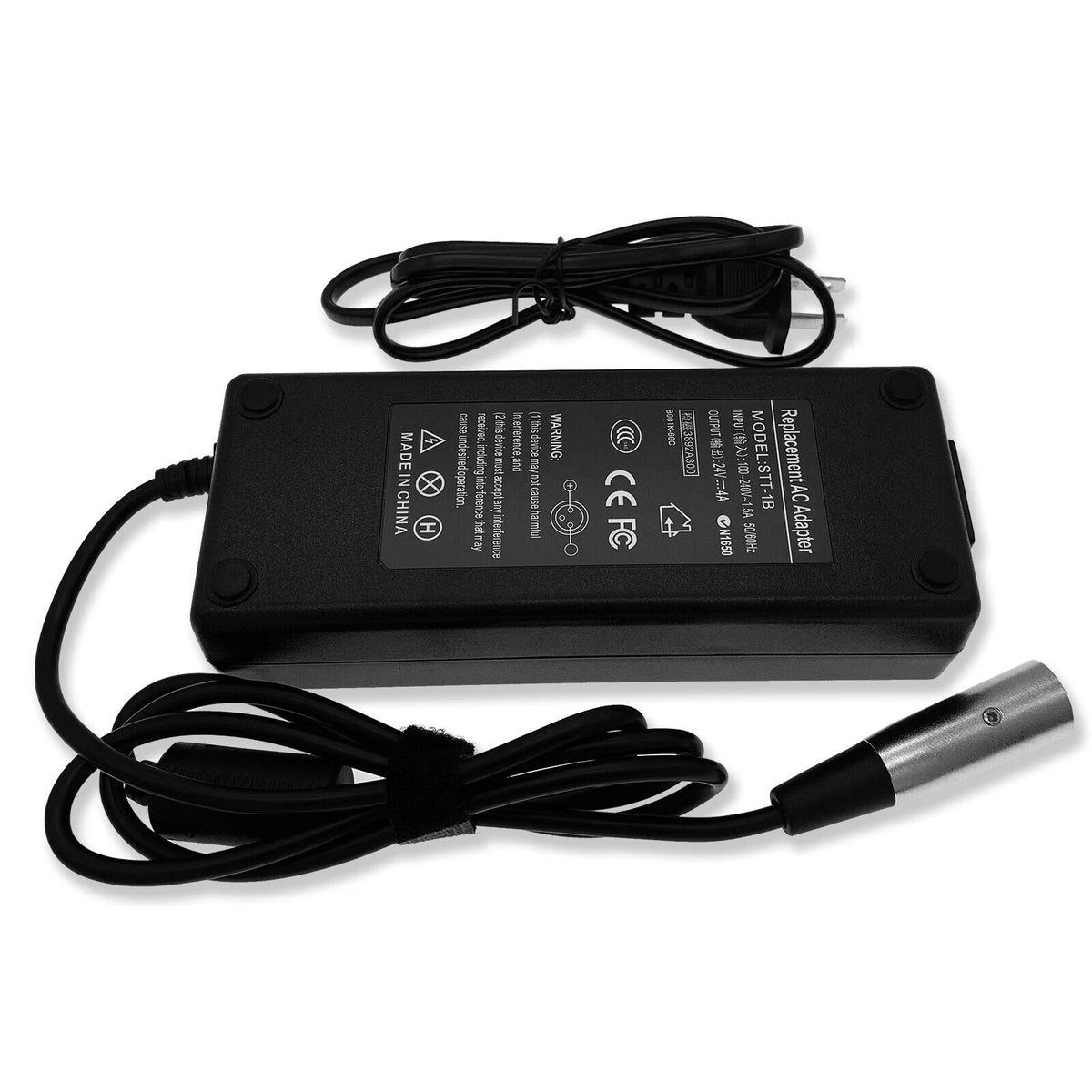 96W 24V 4A Electric Scooter Battery Charger with XLR AC Adapter Cord Q26740