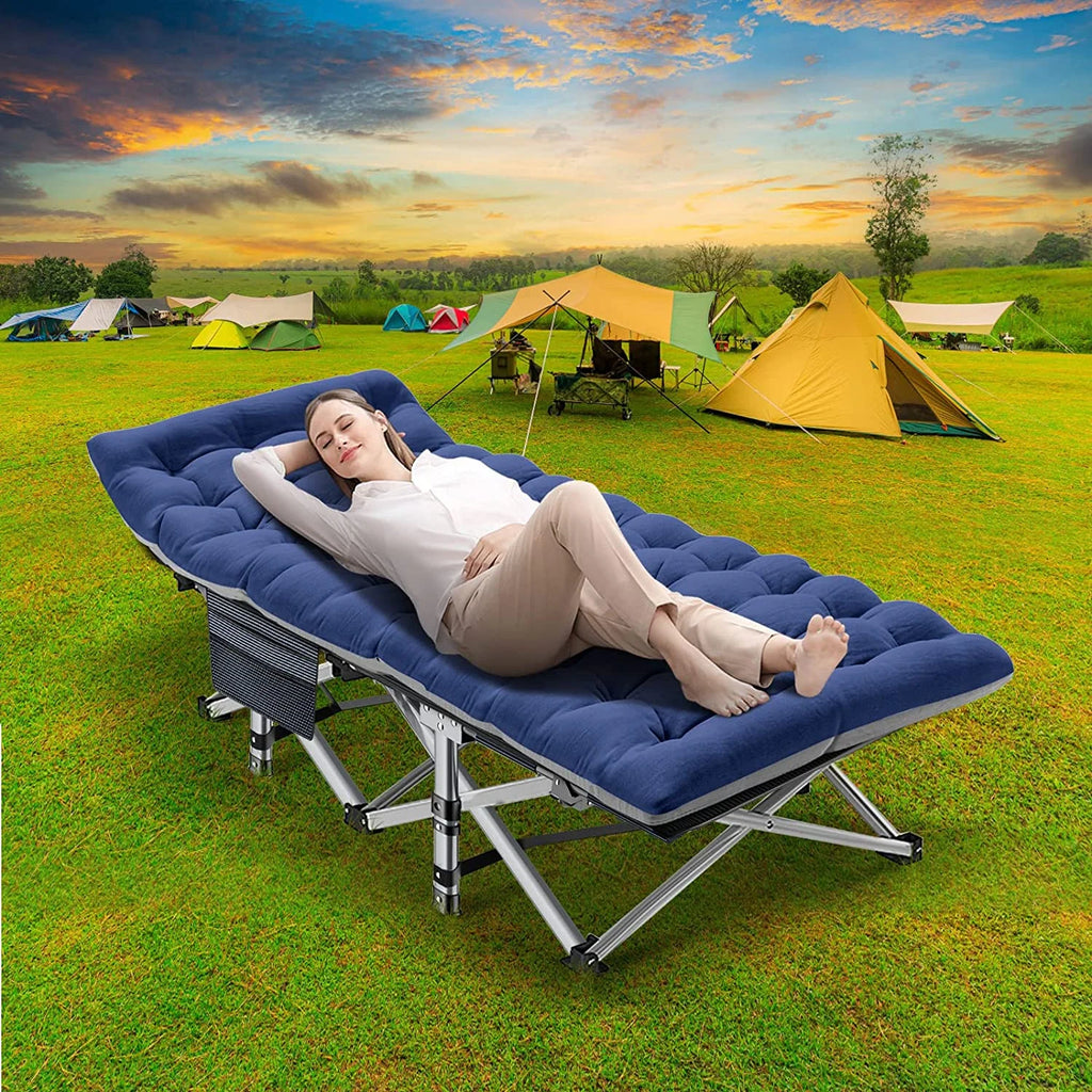Folding Camping Cot with Mattress and Carry Bag A19949