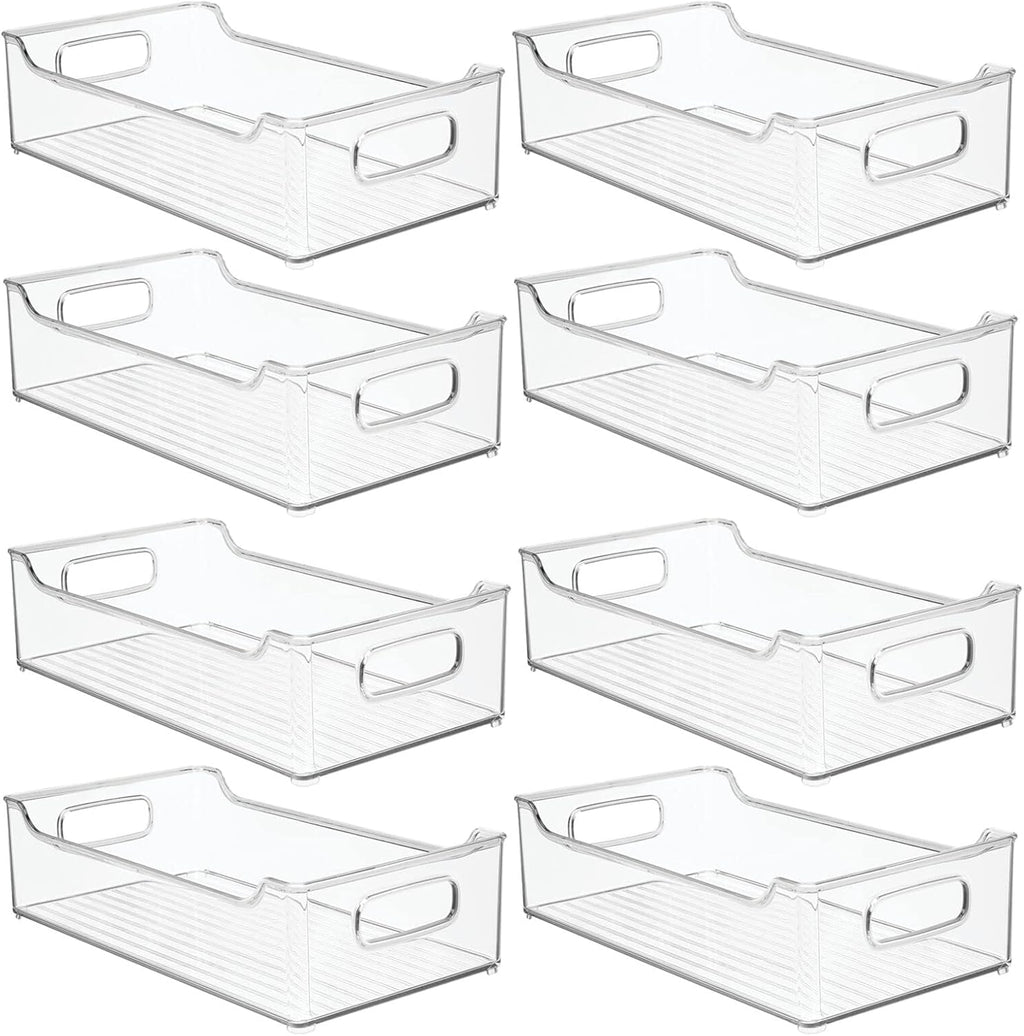 Clear Plastic Storage Bins with Handles 8 Pack D63838
