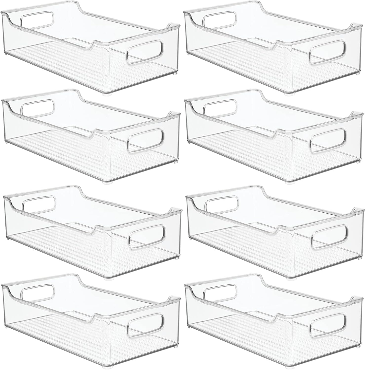 Clear Plastic Storage Bins with Handles 8 Pack D63838