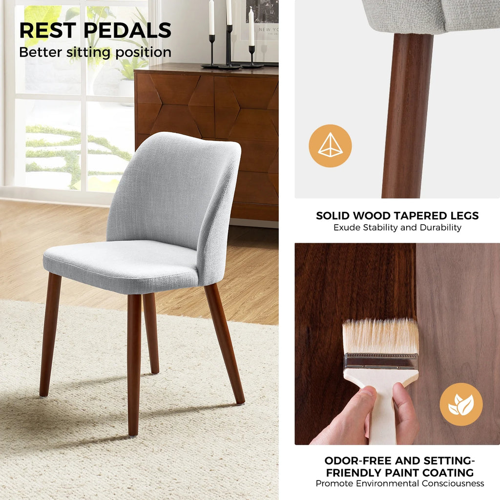 Gray Fabric Upholstered Dining Chairs Set of 2 S5742