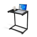 C Shaped Sofa Side End Table with Hardwood Surface, Black A514436