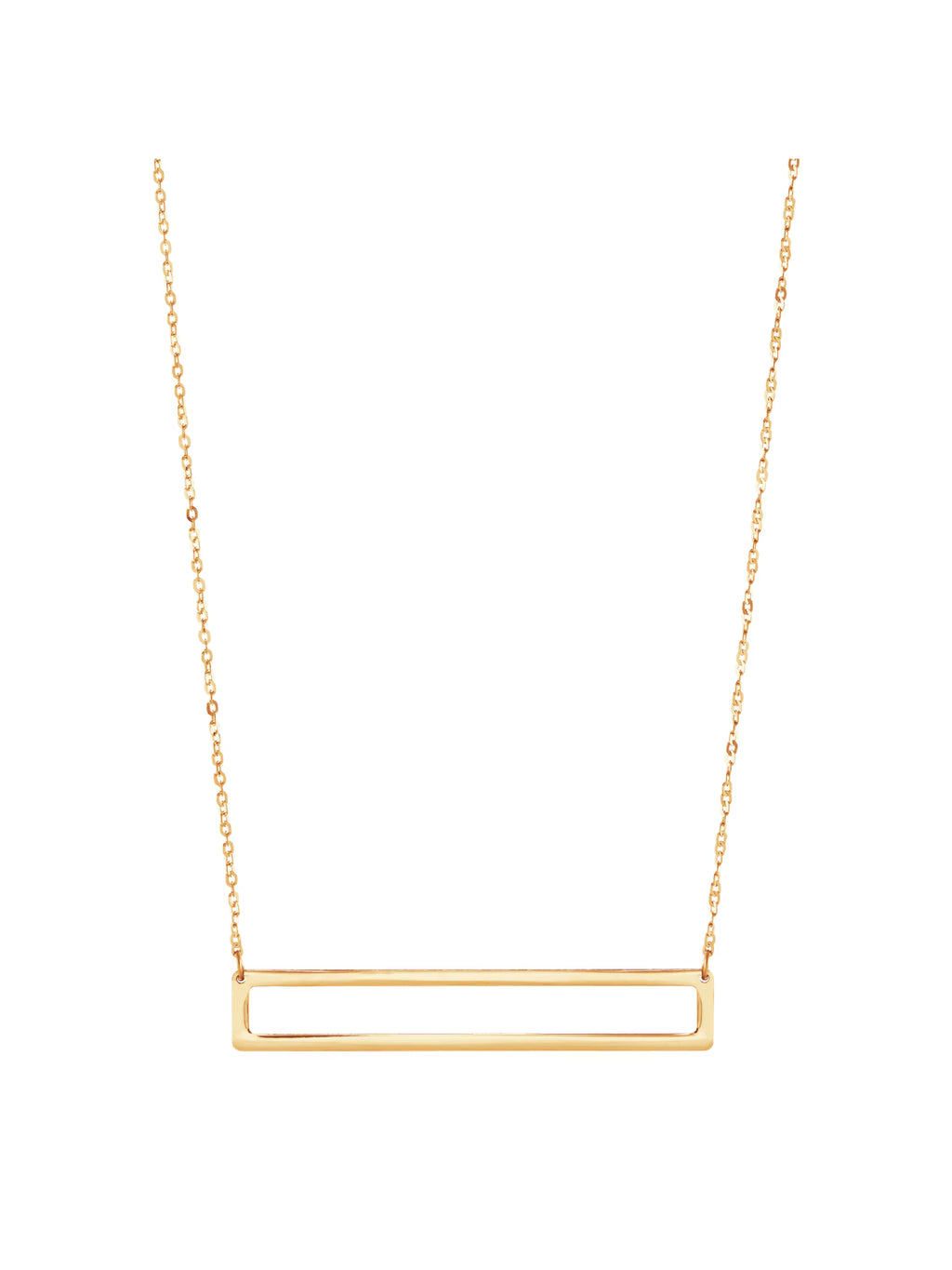 Rectangular Bars Pendant Necklace in 14kt Yellow Gold, 18" L2072