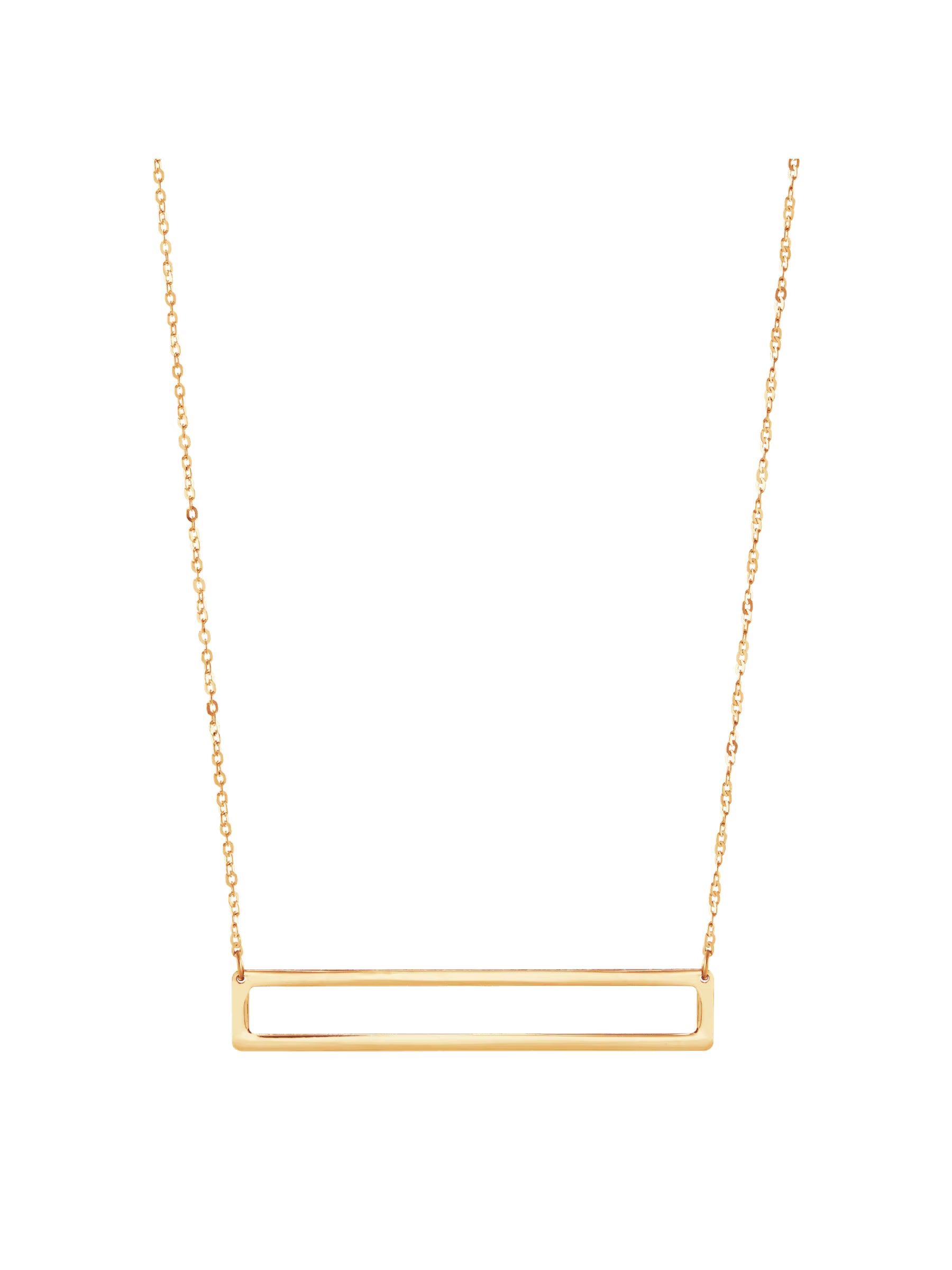 Rectangular Bars Pendant Necklace in 14kt Yellow Gold, 18" L2072