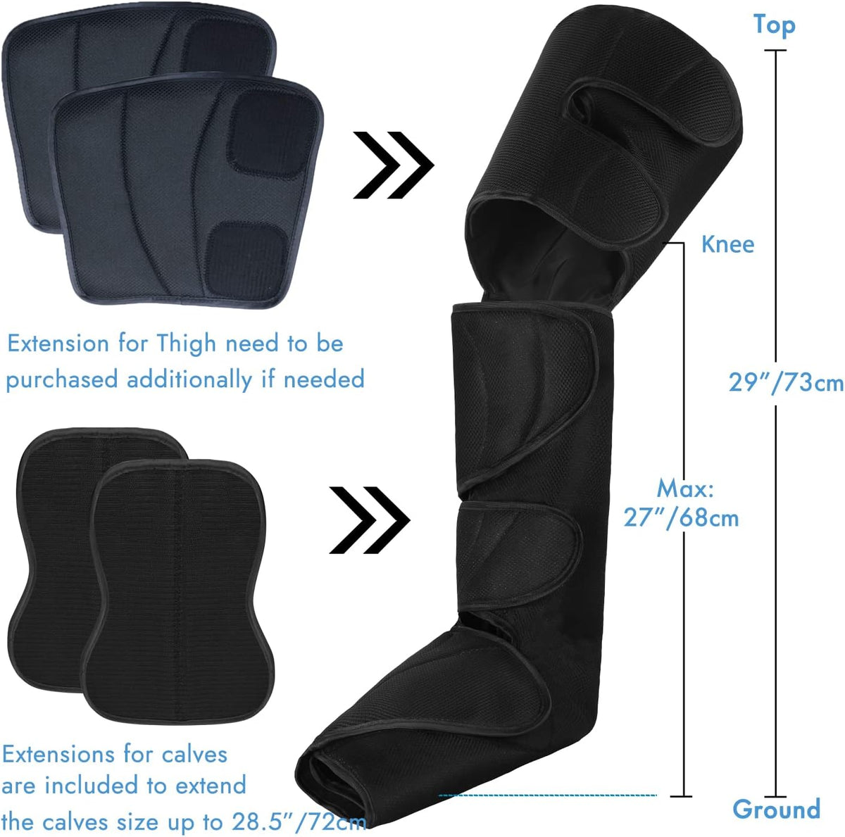 Air Compression Leg Massager with 2 Extensions J134