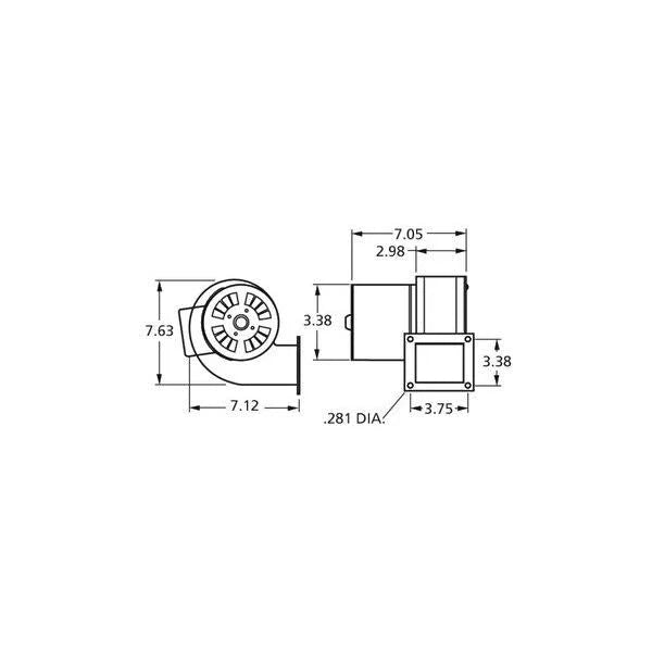 Centrifugal Blower 3200 RPM 115V E909