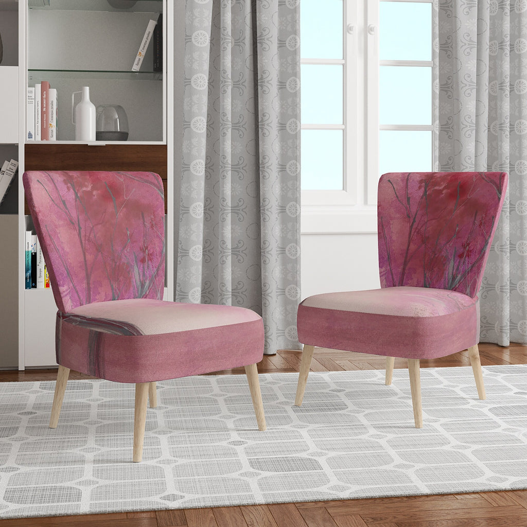 Pink Forest Upholstered Traditional Accent Chair V582