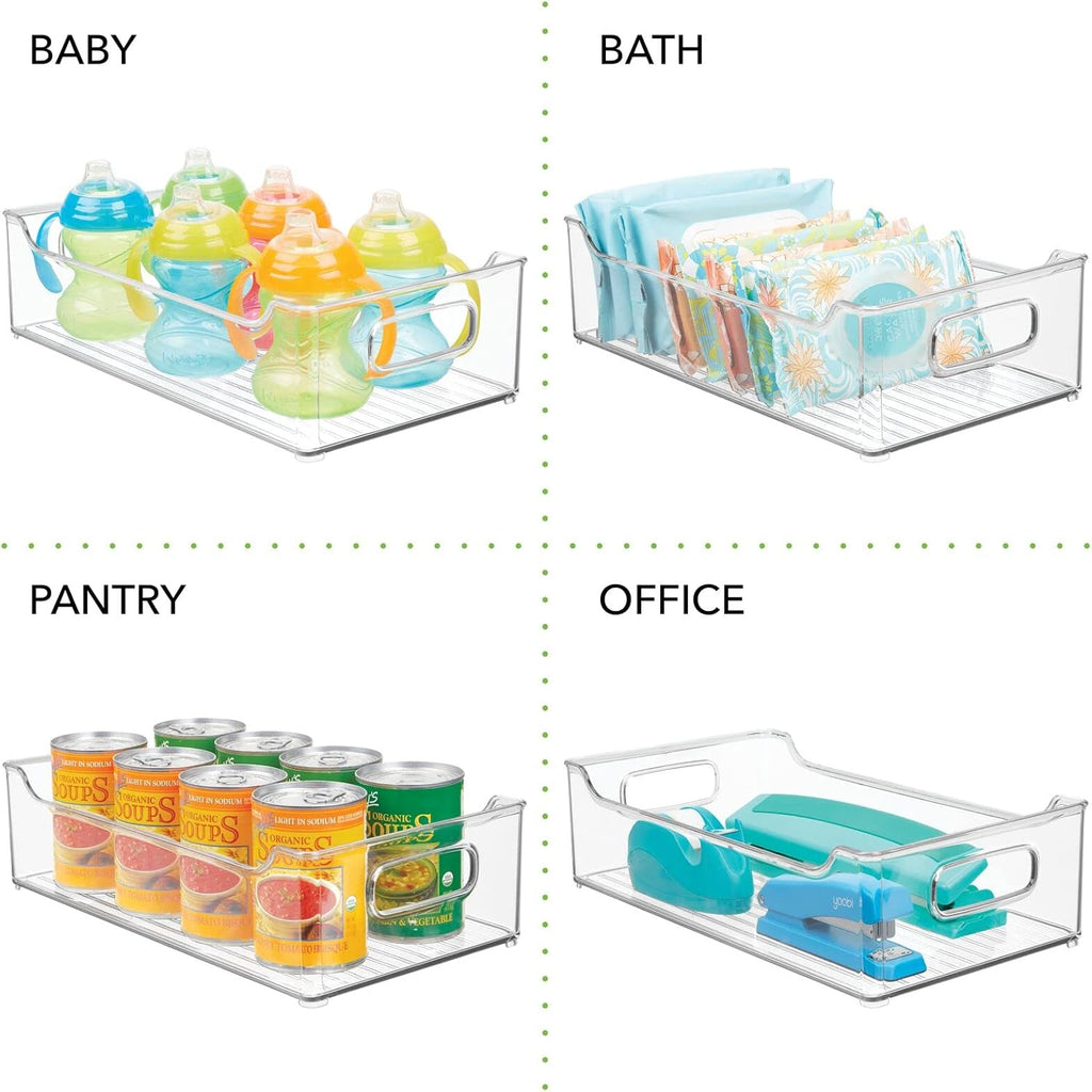 Clear Plastic Storage Bins with Handles 8 Pack D63838