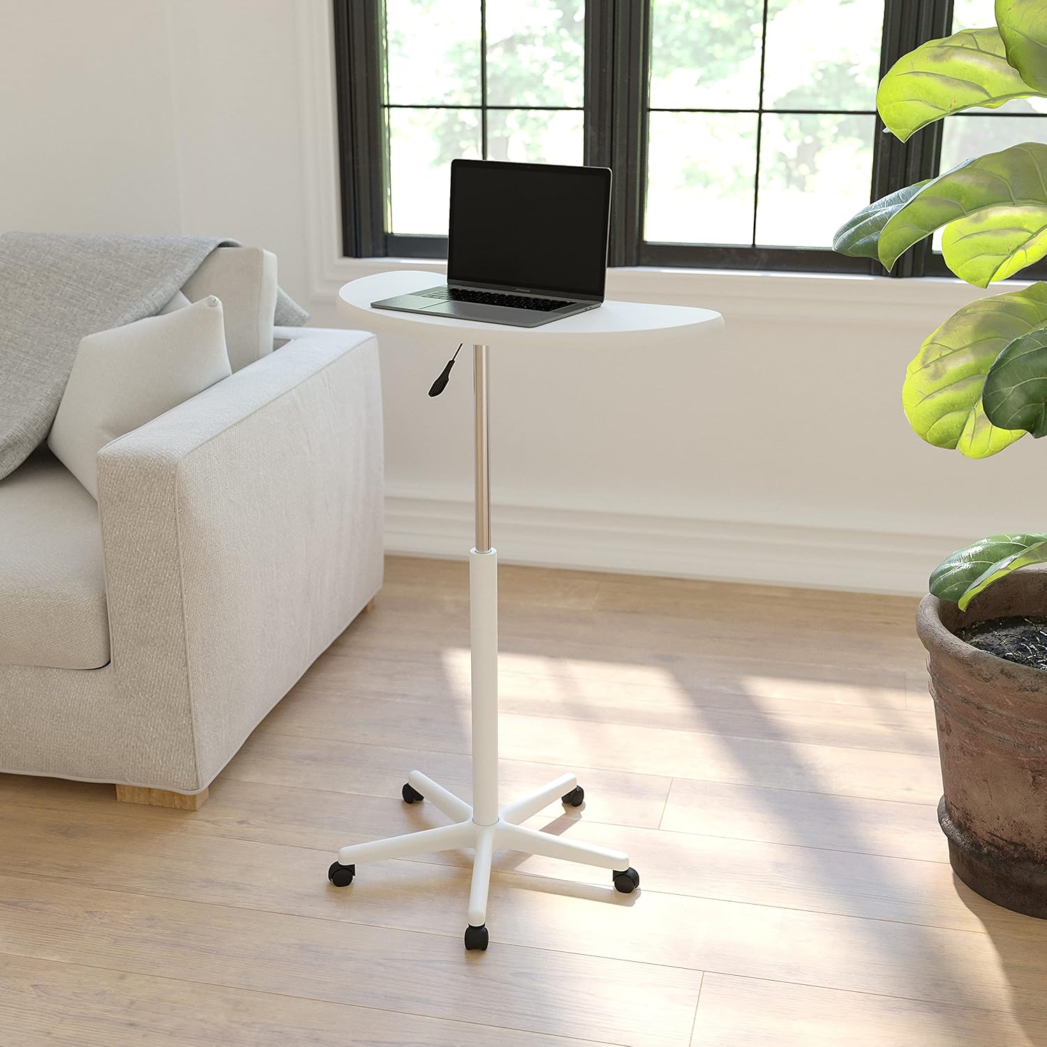 Black Sit to Stand Mobile Laptop Computer Desk Pack of 2 A9283