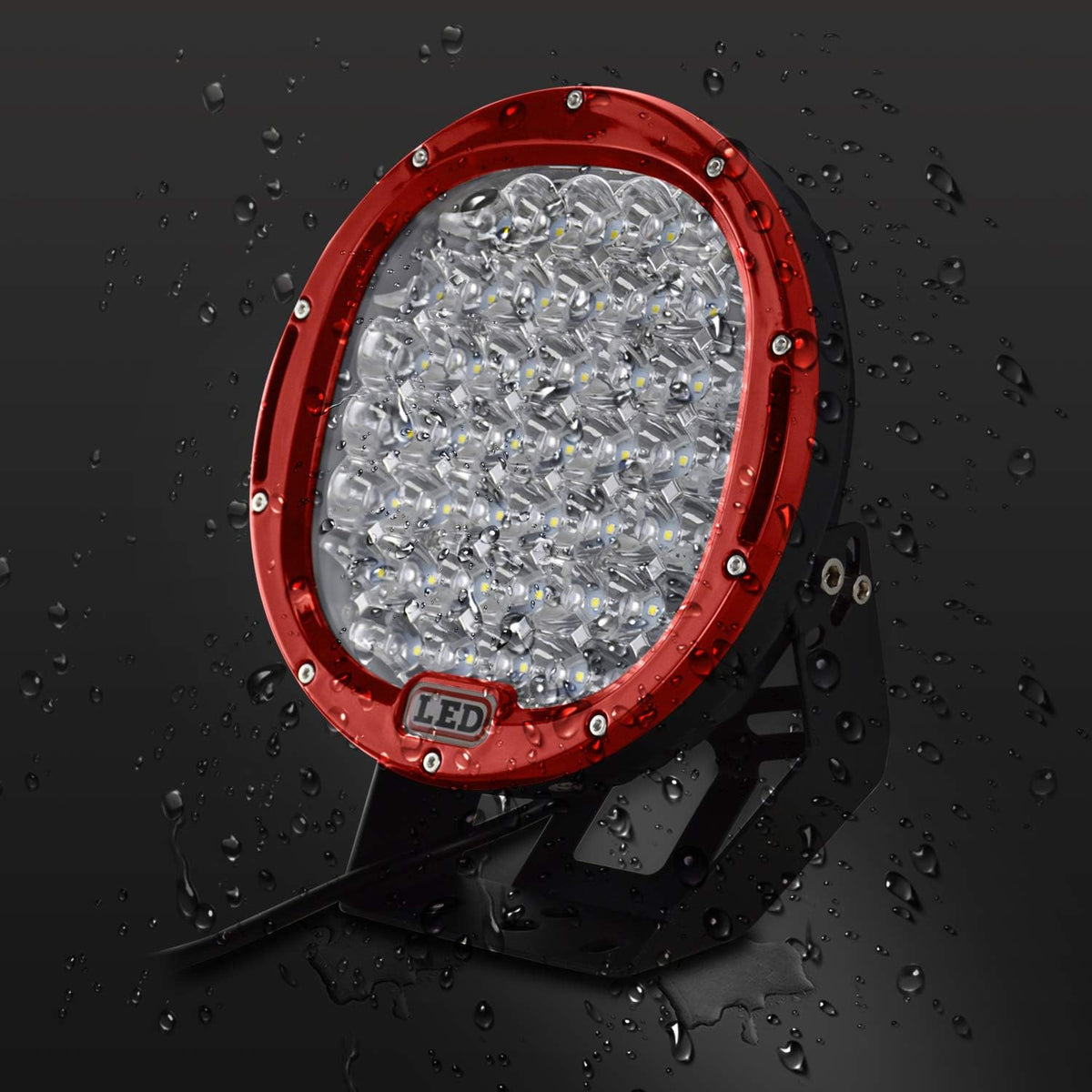 2PCS 96W Round Red LED Spot Driving Work Light 9 Inch E330840