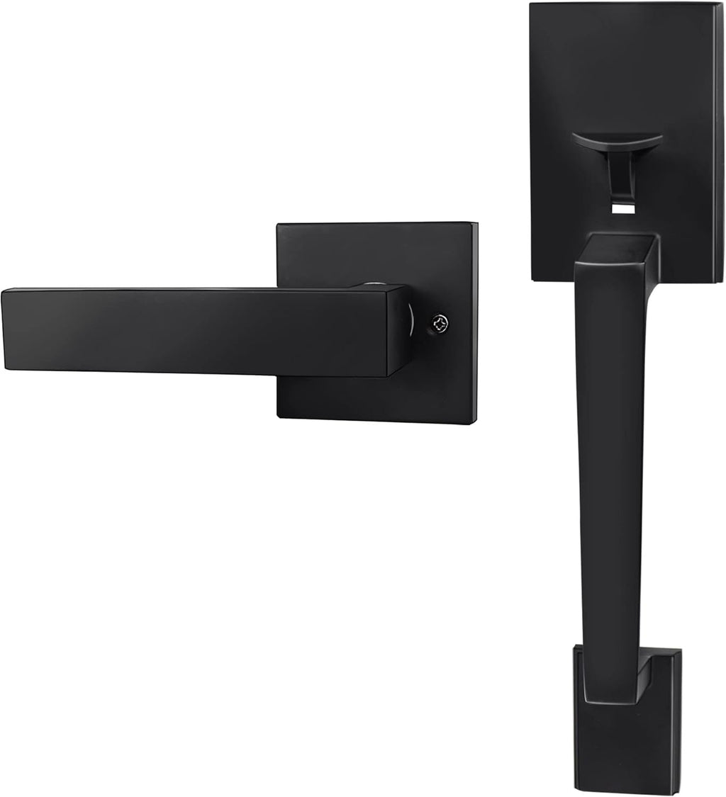 Black Front Door Handleset with Door Lever, Oil Bronze Pack of 2 P6886