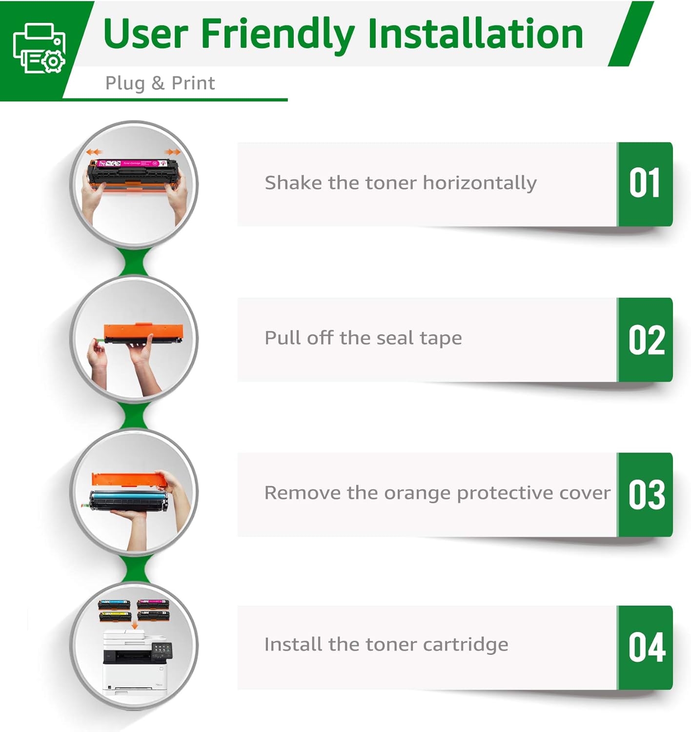 Compatible Toner Cartridge 4-Pack for HP Color Printer F136