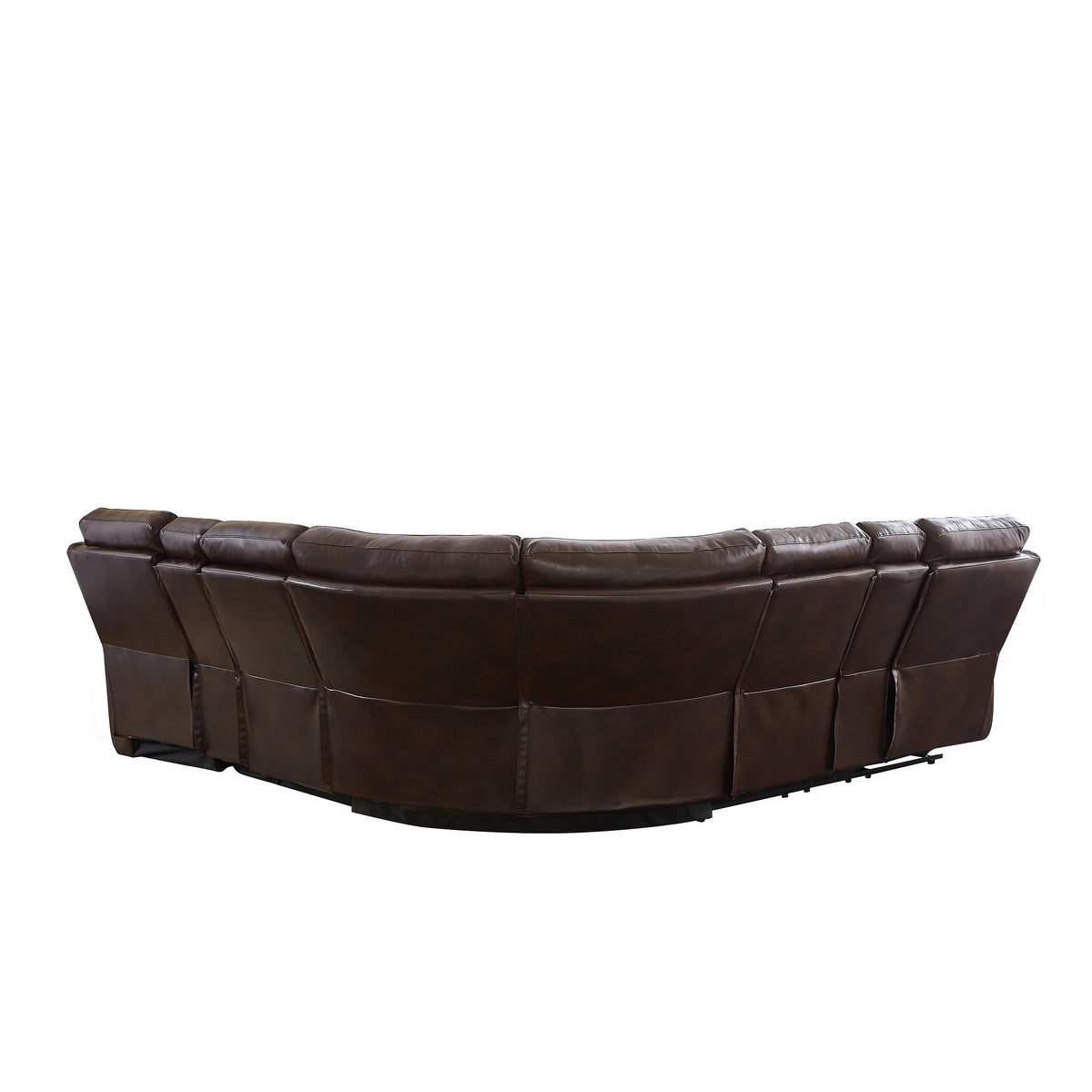 Faux Leather Reclining Sectional Sofa with Cup Holder & Storage L8797