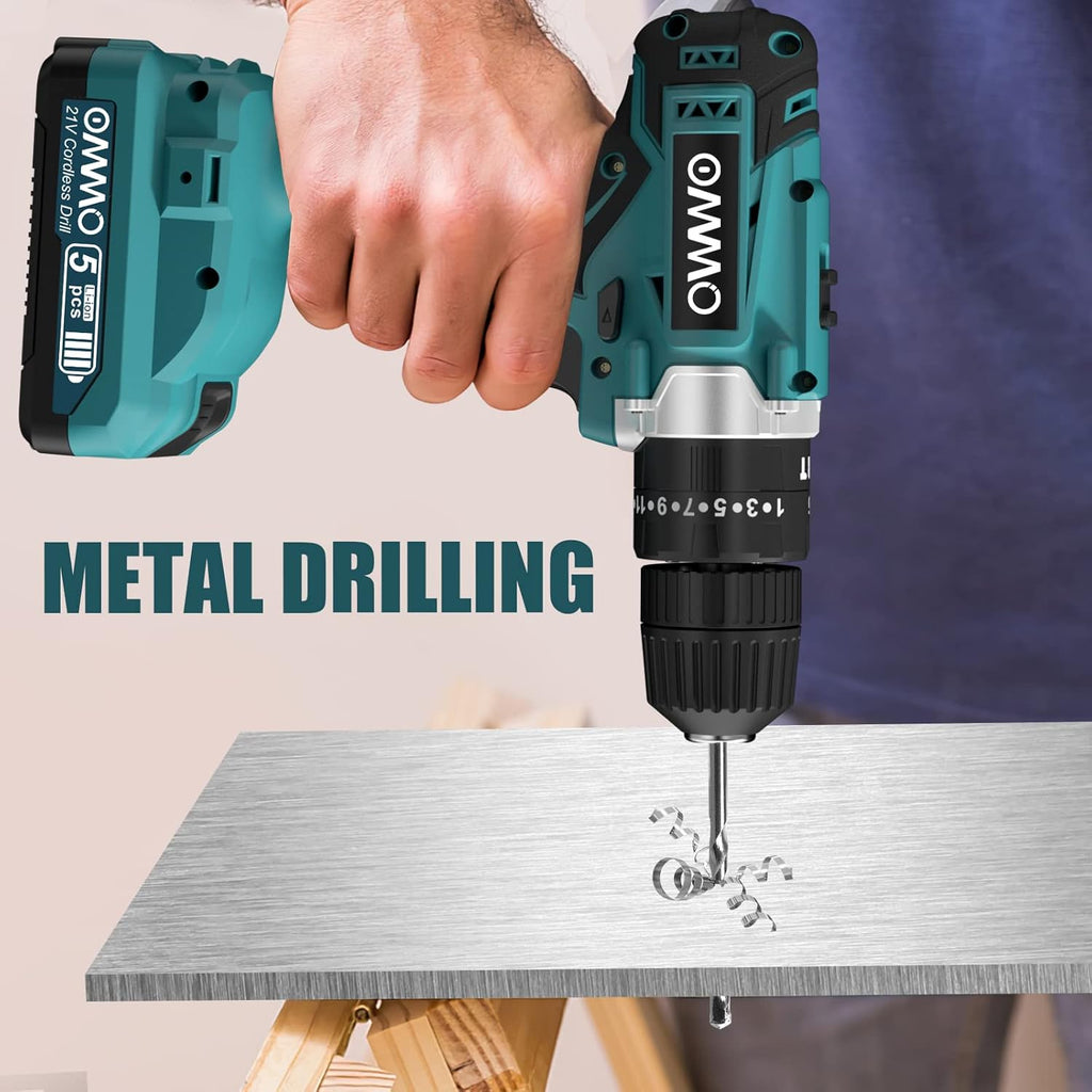 21V MAX Cordless Impact Drill with 24pcs Drill Bit Combo Set S4473