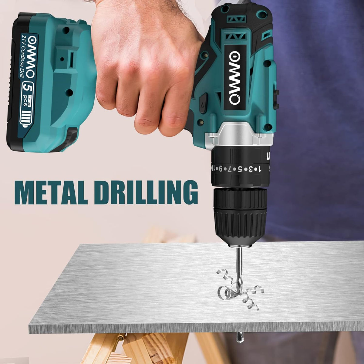 21V MAX Cordless Impact Drill with 24pcs Drill Bit Combo Set S4473