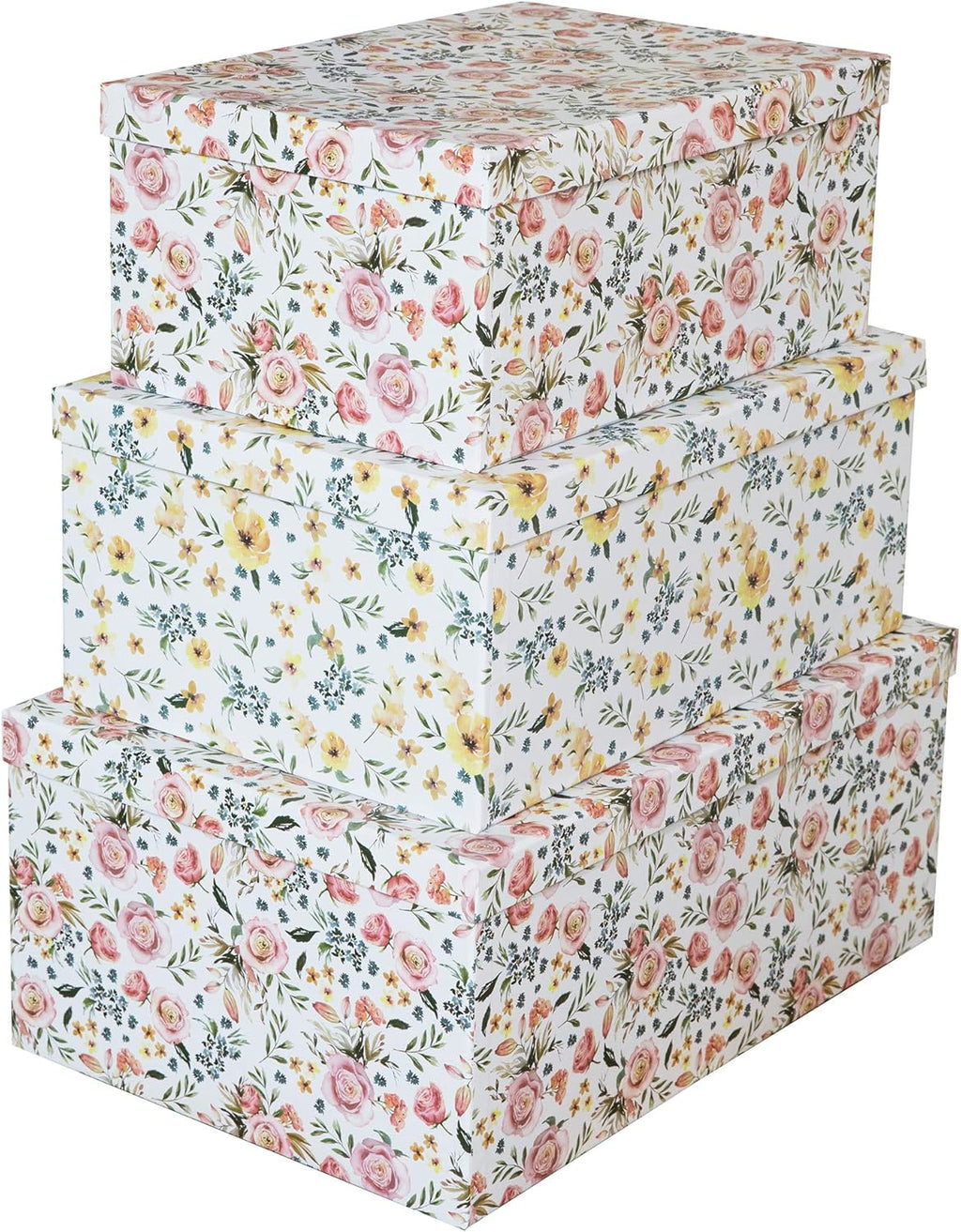Summer Bouquet Set of 3 Paperboard Nesting Boxes Q665