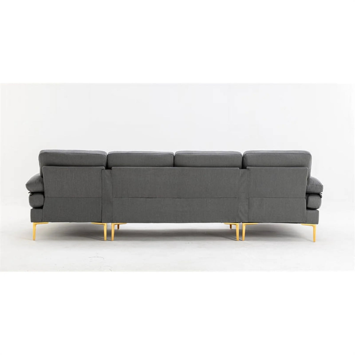 Gray Fabric Linen Blend Sectional Sofa with Chaise B290227