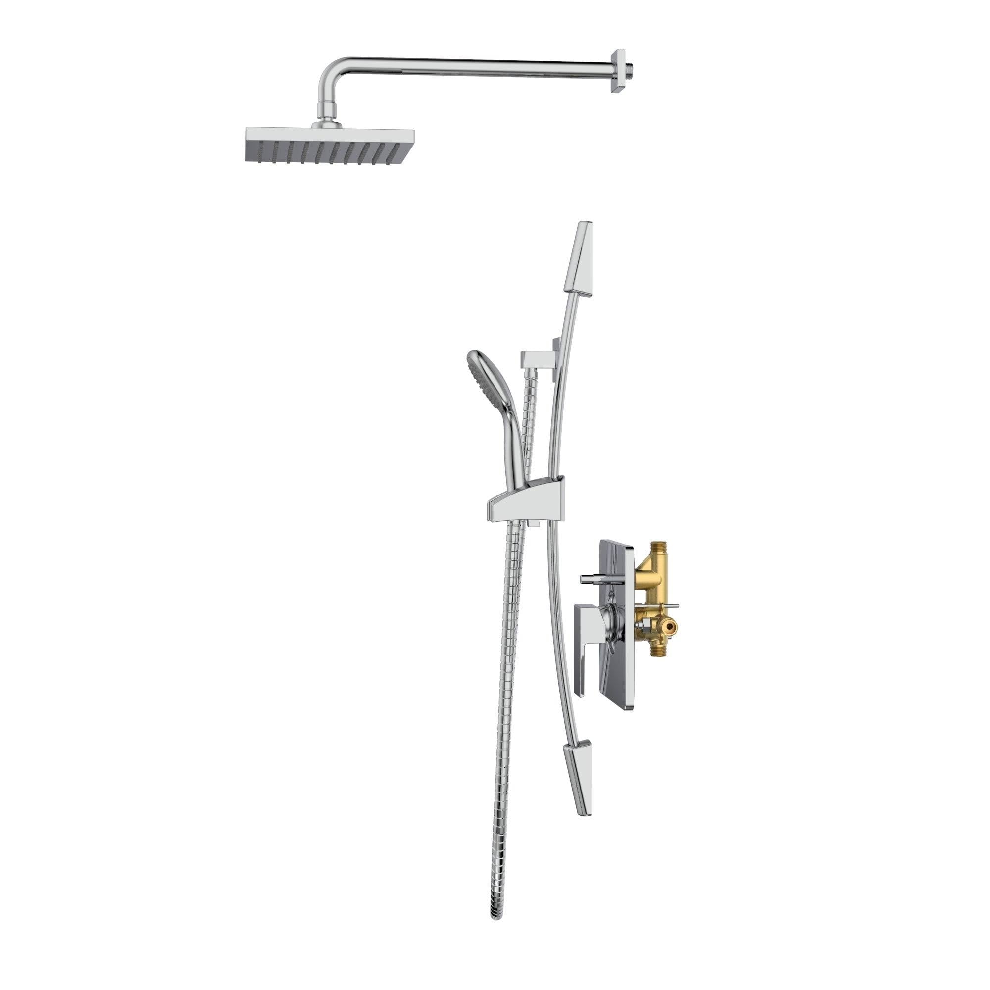 Polished Chrome Square Shower System F69701
