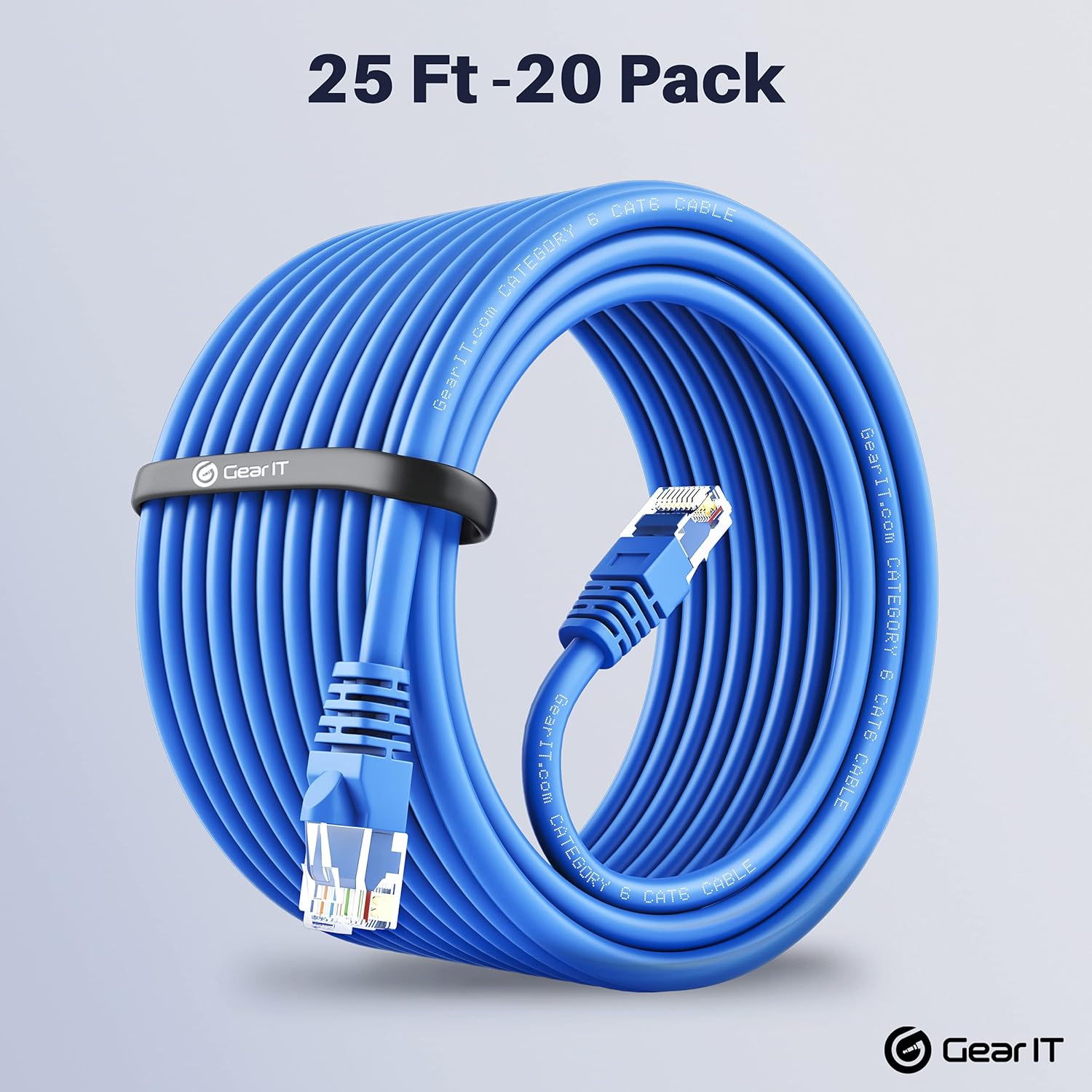 Blue Cat 6 Ethernet Cable 25 ft (20-Pack) U15073