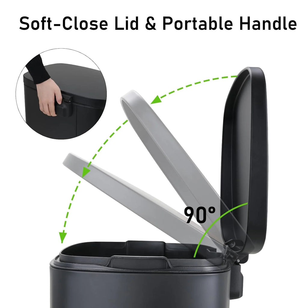 13.2 + 1.3 Gallon Stainless Steel Trash Can Combo with Soft Close Lid L153742