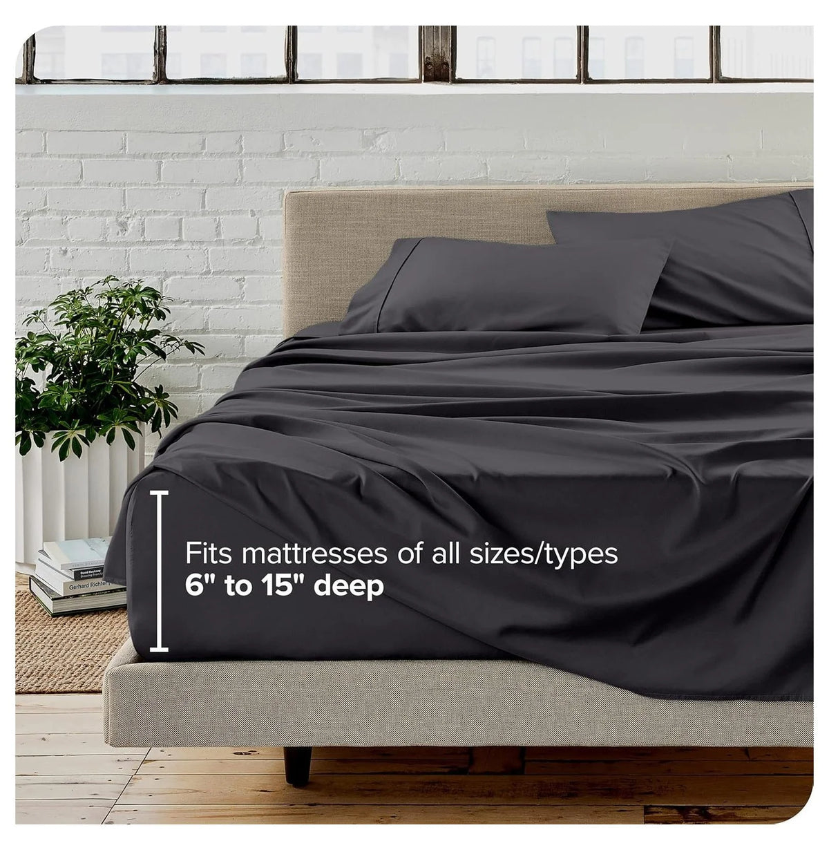 Short Queen 4 Piece Microfiber Sheet Set with Deep Pockets L7101