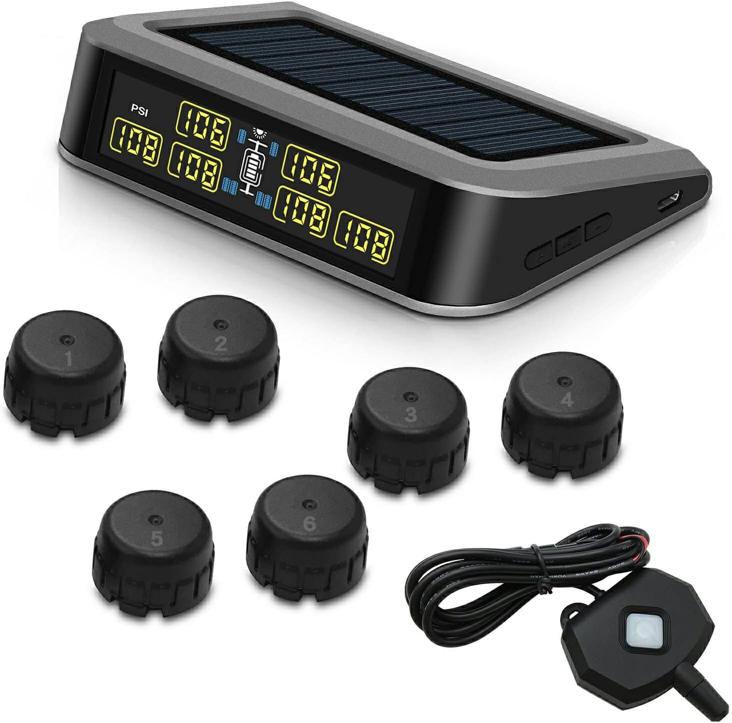 Solar TPMS Tire Pressure Monitoring System with 4 Sensors N4808
