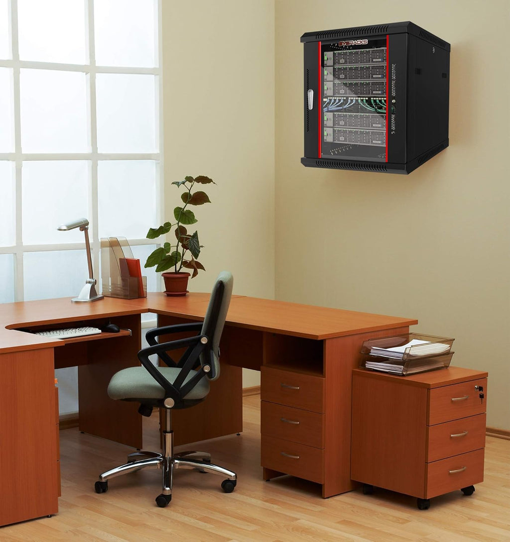 Locking Wall Mount Server Rack 12U with Casters and Shelf V780