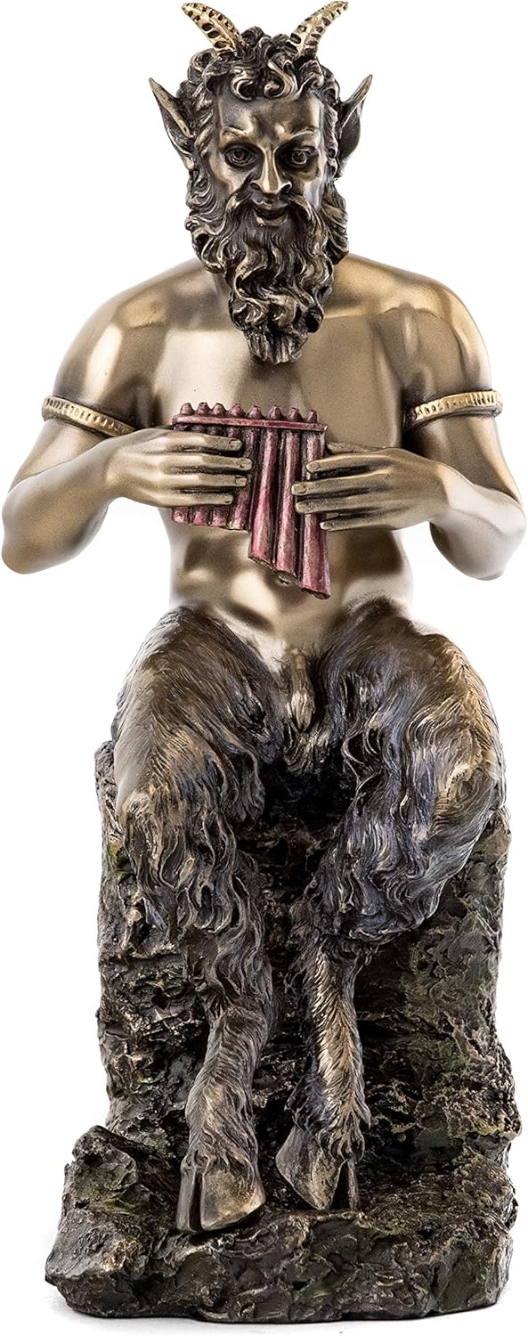 Pan the Faun Statue, 9.5-Inch Cold Cast Bronze Figurine A2982