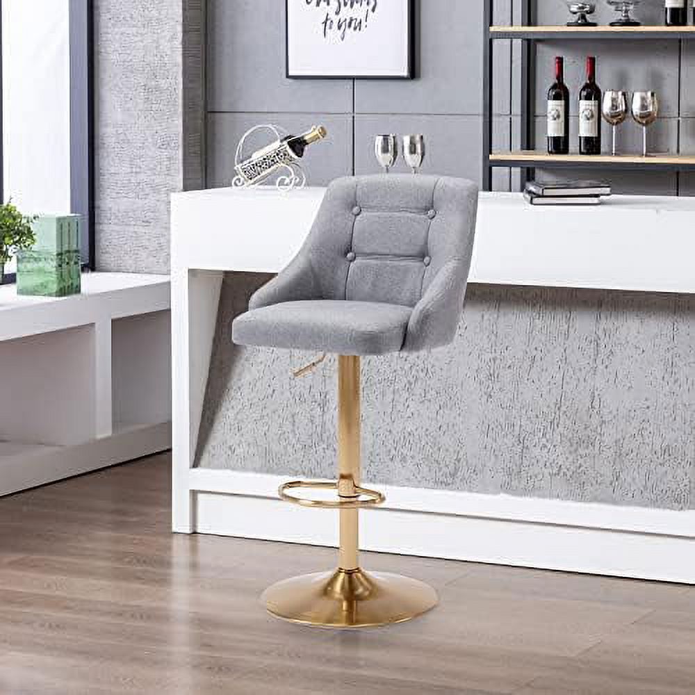 Dark Green Black Fabric Tufted Swivel Barstool T46556