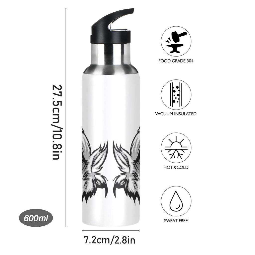 Stainless Steel Insulated Thermos Vacuum Flask Water Bottle with Straw Lid S777665