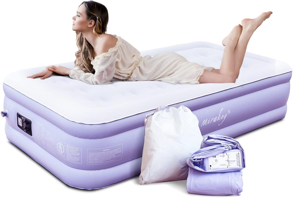 Light Blue Twin Air Mattress with Built in Pump, Pack of 2 J747